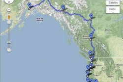 Aktualna trasa wyprawy rowerowej Z Alaski do Meksyku